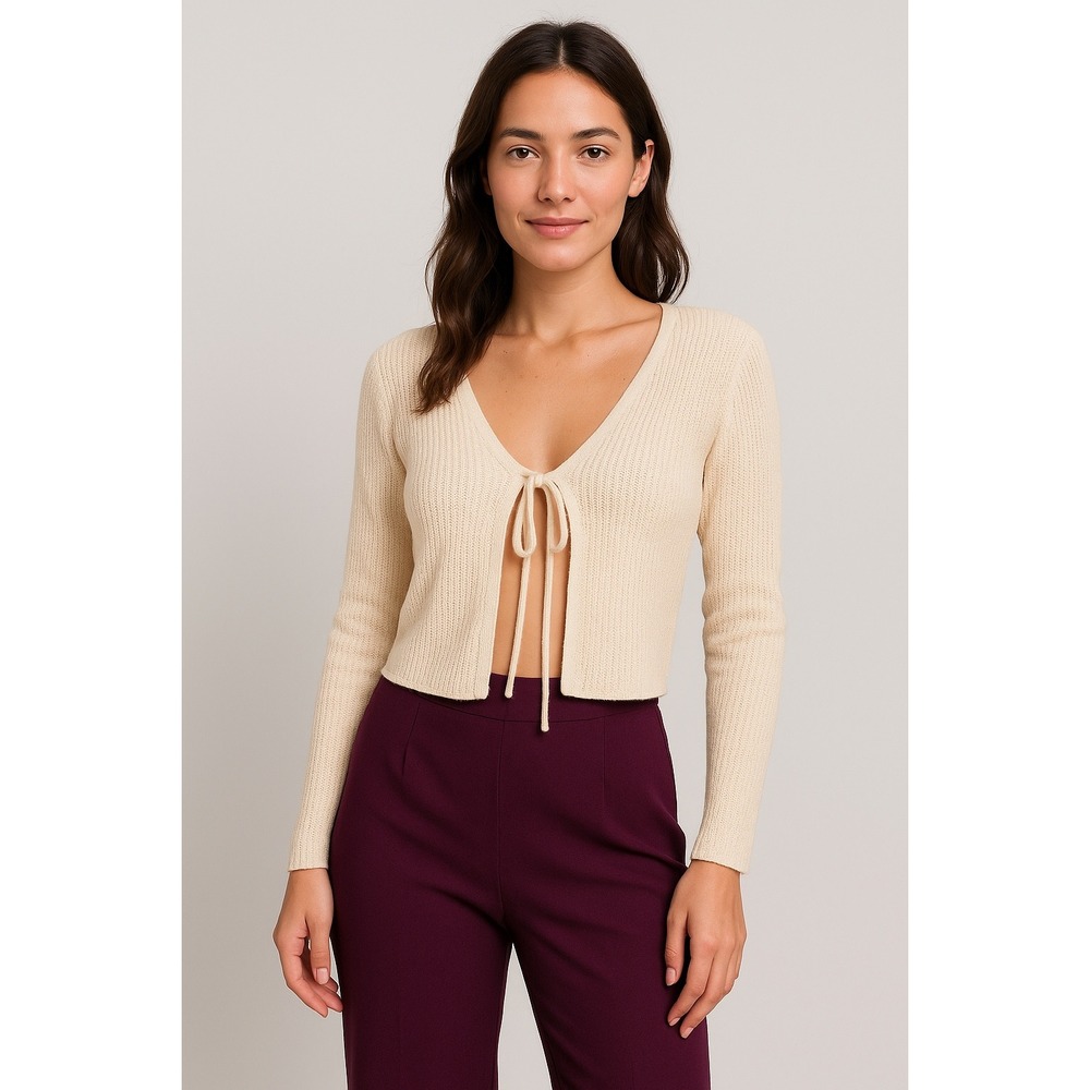 Commense Tie‎ Front Eyelet Cardigan size XS